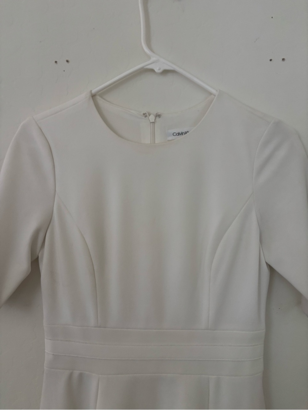 Calvin Klein White Fit & Flare Dress Size 2 - Picture 3 of 7